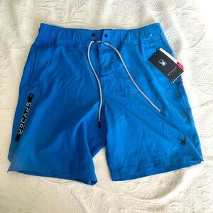 NWT XL Spyder Vibrant Blue Men's Swim Trunks